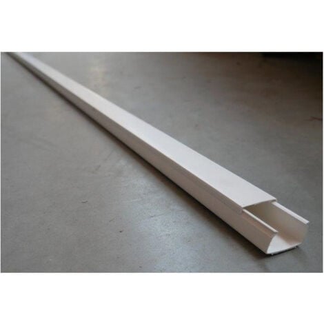 Goulotte électrique en plastique blanc GGK à enclipsage direct 100mm x 65mm  x 1m, Moulures