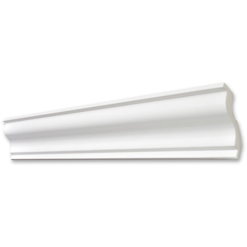 Moulure S100 (Sylvia) - polystyrène - blanc - 70 x 70 mm - long. 2 m - 5 pces (=10 m) - blanc - Decosa