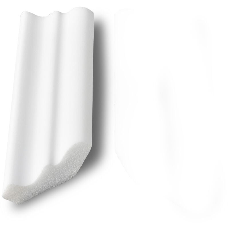 Angle rentrant pour la moulure D50 (Silvana) - polystyrène - blanc - 4 angles - pour mur et plafond - Blanc - Decosa