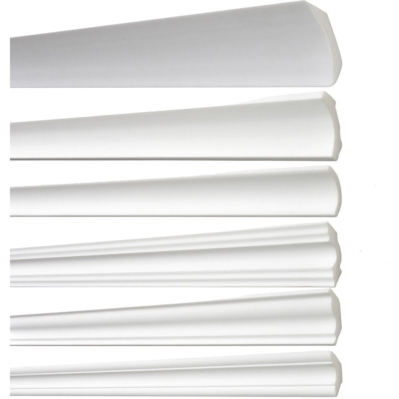 Kit moulure B9 - polystyrène - blanc - 55 x 55 mm - long. 1,5 m - 10 pces (=15 m) - Decosa