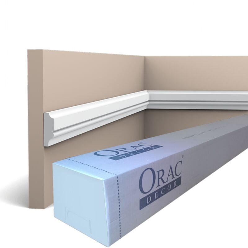 PX116 Cimaise murale Orac Decor - 3x1x200cm (h x p x l) - moulure décorative polymère Carton 8 pièces