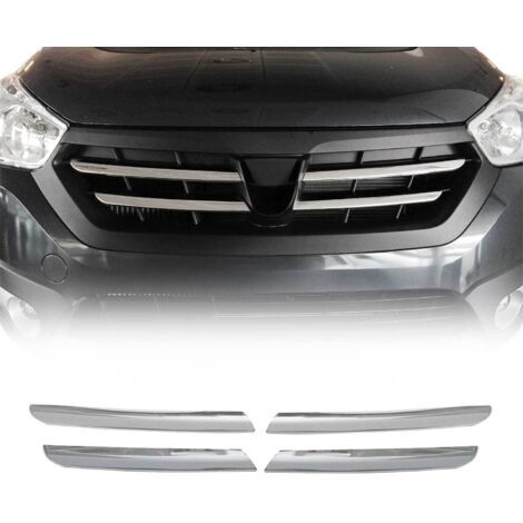 Moulure de Grille de Calandre Compatible avec Dacia Dokker/Lodgy Stepway 2012 à 2017, Garniture Baguette de Calandre en Acier Inoxydable Argent
