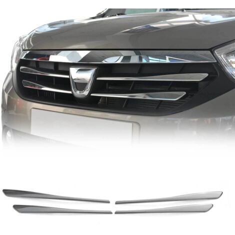 Moulure de Grille de Calandre Compatible avec Dacia Lodgy 2012 à 2018, Garniture Baguette de Calandre en Acier Inoxydable Argent