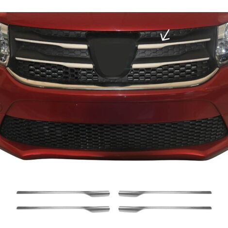 Moulure de Grille de Calandre Compatible avec Dacia Logan 2012-2016, Garniture Baguette de Calandre en Acier Inoxydable Argent