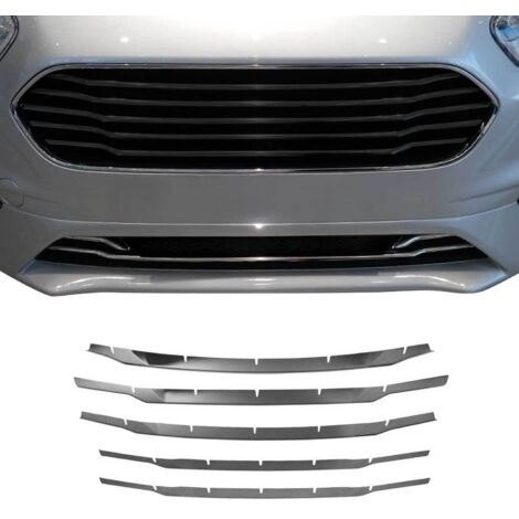 Moulure de Grille de Calandre Compatible avec Ford Courier 2018 à 2022, Garniture Baguette de Calandre en Acier Inoxydable Argent Foncé