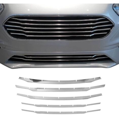 Moulure de Grille de Calandre Compatible avec Ford Tourneo Courier 2018 à 2022, Garniture Baguette de Calandre en Acier Inoxydable Argent