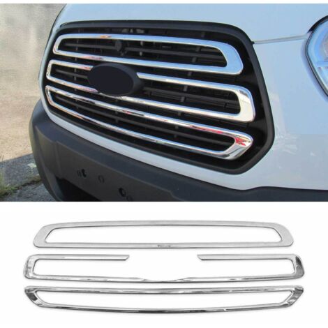 Moulure de Grille de Calandre Compatible avec Ford Transit 2014-2019, Garniture Baguette de Calandre en Acier Inoxydable Argent