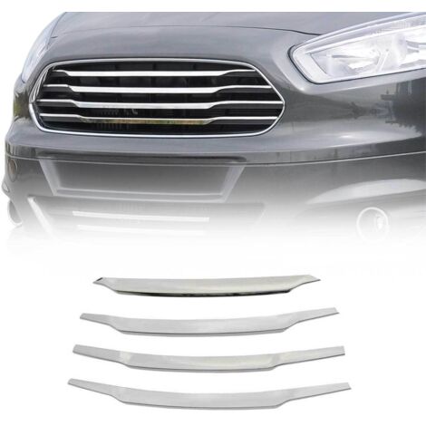 Moulure de Grille de Calandre Compatible avec Ford Transit Courier 2014 à 2018, Garniture Baguette de Calandre en Acier Inoxydable Argent