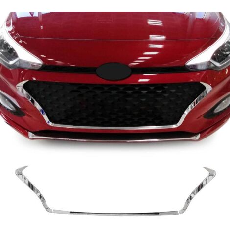 Moulure de Grille de Calandre Compatible avec Hyundai i20 2018-2021, Garniture Baguette de Calandre en Acier Inoxydable Argent