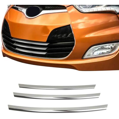 Moulure de Grille de Calandre Compatible avec Hyundai Veloster 2017-2023, Garniture Baguette de Calandre en Acier Inoxydable Argent