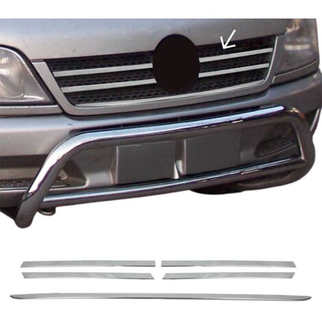 Moulure de Grille de Calandre Compatible avec Mercedes Sprinter 1995 à 2006, Garniture Baguette de Calandre en Acier Inoxydable Argent