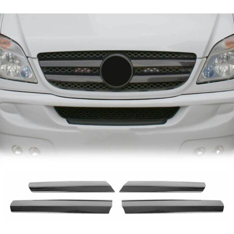 Moulure de Grille de Calandre Compatible avec Mercedes Sprinter W906 2006-2013, Garniture Baguette de Calandre en Acier Inoxydable Argent Foncé