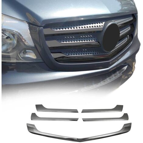 Moulure de Grille de Calandre Compatible avec Mercedes Sprinter W906 2013-2018, Garniture Baguette de Calandre en Acier Inoxydable Argent Foncé