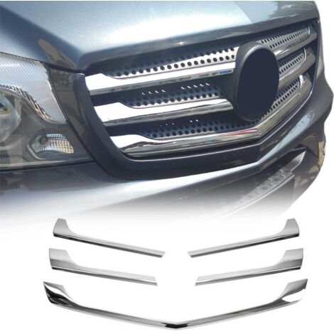 Moulure de Grille de Calandre Compatible avec Mercedes Sprinter W906 2013 à 2018, Garniture Baguette de Calandre en Acier Inoxydable Argent
