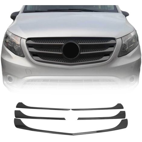 Moulure de Grille de Calandre Compatible avec Mercedes Vito W447 2014-2019, Garniture Baguette de Calandre en Acier Inoxydable Argent Foncé