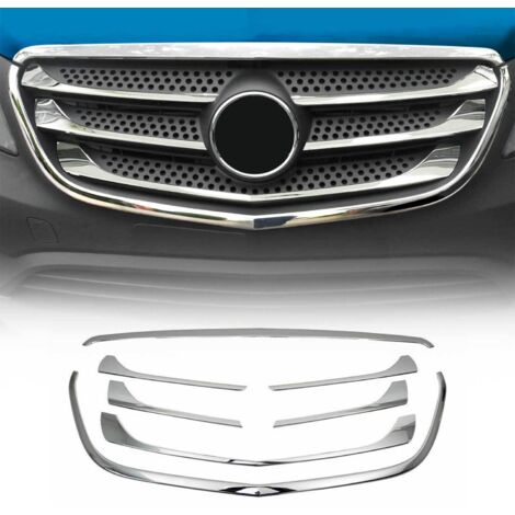 Moulure de Grille de Calandre Compatible avec Mercedes Vito W447 2014 à 2024, Garniture Baguette de Calandre en Acier Inoxydable Argent