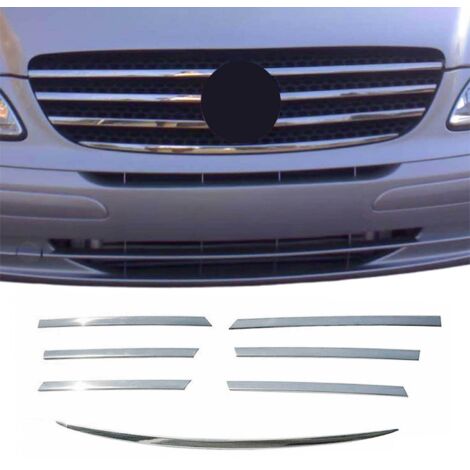 Moulure de Grille de Calandre Compatible avec Mercedes Vito W639 2003 à 2014, Garniture Baguette de Calandre en Acier Inoxydable Argent
