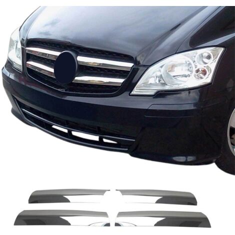 Moulure de Grille de Calandre Compatible avec Mercedes Vito W639 2010 à 2014, Garniture Baguette de Calandre en Acier Inoxydable Argent