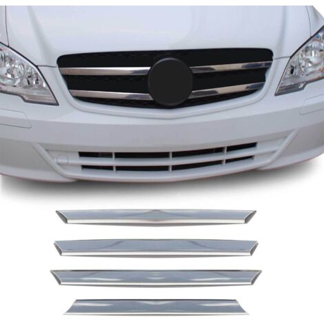 Moulure de Grille de Calandre Compatible avec Mercedes Vito W639 2010 à 2014, Garniture Baguette de Calandre en Acier Inoxydable Argent