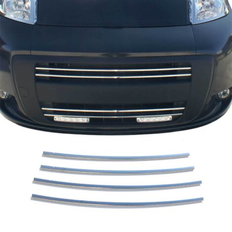 Moulure de Grille de Calandre Compatible avec Peugeot Bipper 2008-2015, Garniture Baguette de Calandre en Acier Inoxydable Argent