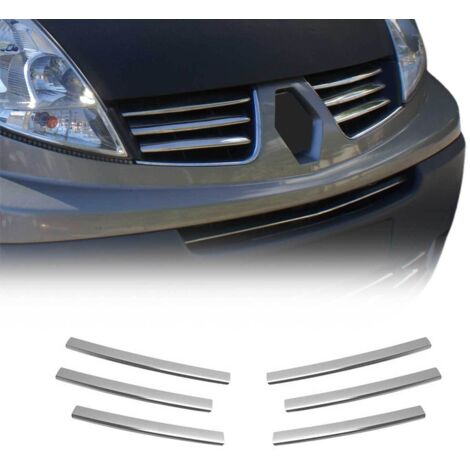 Moulure de Grille de Calandre Compatible avec Renault Trafic 2010-2014, Garniture Baguette de Calandre en Acier Inoxydable Argent