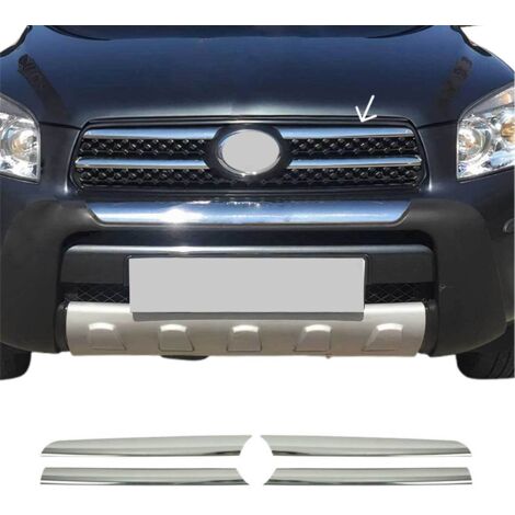 Moulure de Grille de Calandre Compatible avec Toyota RAV 4 III 2006-2009, Garniture Baguette de Calandre en Acier Inoxydable Argent