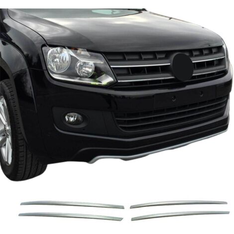 Moulure de Grille de Calandre Compatible avec VW Amarok 2010-2016, Garniture Baguette de Calandre en Acier Inoxydable Argent