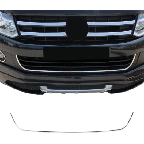 Moulure de Grille de Calandre Compatible avec VW Amarok 2010 à 2016, Garniture Baguette de Calandre en Acier Inoxydable Argent