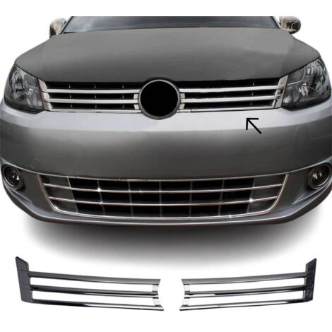 Moulure de Grille de Calandre Compatible avec VW Caddy 2010-2015, Garniture Baguette de Calandre en Acier Inoxydable Argent