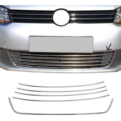 Moulure de Grille de Calandre Compatible avec VW Caddy 2010-2015, Garniture Baguette de Calandre en Acier Inoxydable Argent