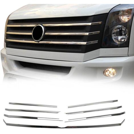 Moulure de Grille de Calandre Compatible avec VW Crafter 2012-2017, Garniture Baguette de Calandre en Acier Inoxydable Argent