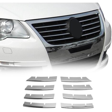 Moulure de Grille de Calandre Compatible avec VW Passat 2005 à 2010, Garniture Baguette de Calandre en Acier Inoxydable Argent