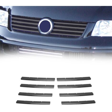 Moulure de Grille de Calandre Compatible avec VW T5 2003-2009, Garniture Baguette de Calandre en Acier Inoxydable Argent Foncé