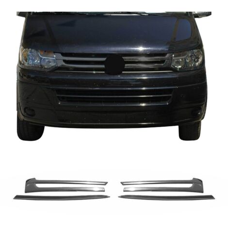 Moulure de Grille de Calandre Compatible avec VW T5 2009-2015, Garniture Baguette de Calandre en Acier Inoxydable Argent Foncé