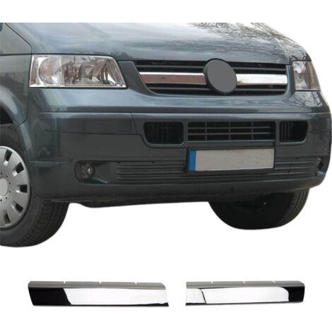 Moulure de Grille de Calandre Compatible avec VW T5 Transporter 2003-2009, Garniture Baguette de Calandre en Acier Inoxydable Argent Foncé