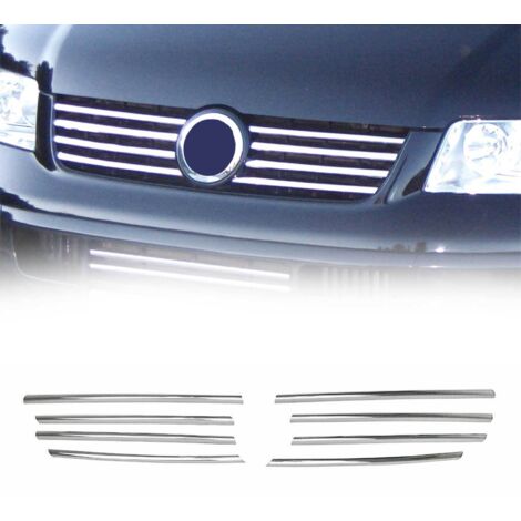 Moulure de Grille de Calandre Compatible avec VW T5 Transporter 2003-2010, Garniture Baguette de Calandre en Acier Inoxydable Argent