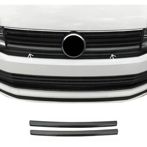 Moulure de Grille de Calandre Compatible avec VW T6 Transporter 2015-2021, Garniture Baguette de Calandre en Carbone Noir
