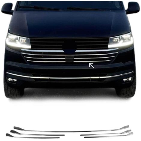 Moulure de Grille de Calandre Compatible avec VW T6 Transporter 2015-2023, Garniture Baguette de Calandre en Acier Inoxydable Argent