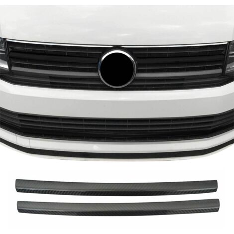 Moulure de Grille de Calandre Compatible avec VW T6 Transporter 2015 à 2024, Garniture Baguette de Calandre en Carbone Noir