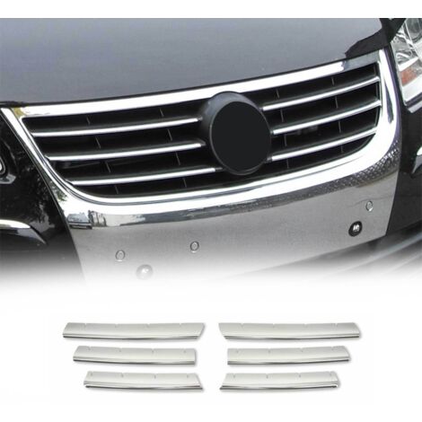Moulure de Grille de Calandre Compatible avec VW Touran 2003-2006, Garniture Baguette de Calandre en Acier Inoxydable Argent
