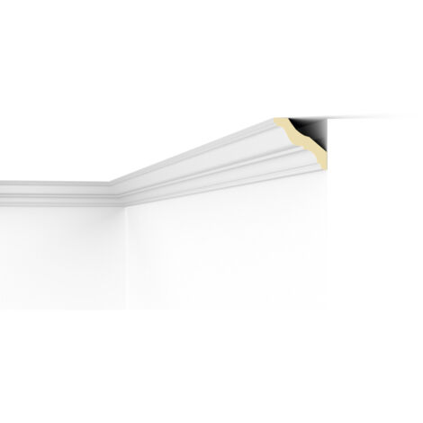 Moulure de plafond en polyuréthane 90 x 100 x 2000 mm – Élégante corniche F15 pour finition intérieure – Légère et prête à peindre – Decoflair