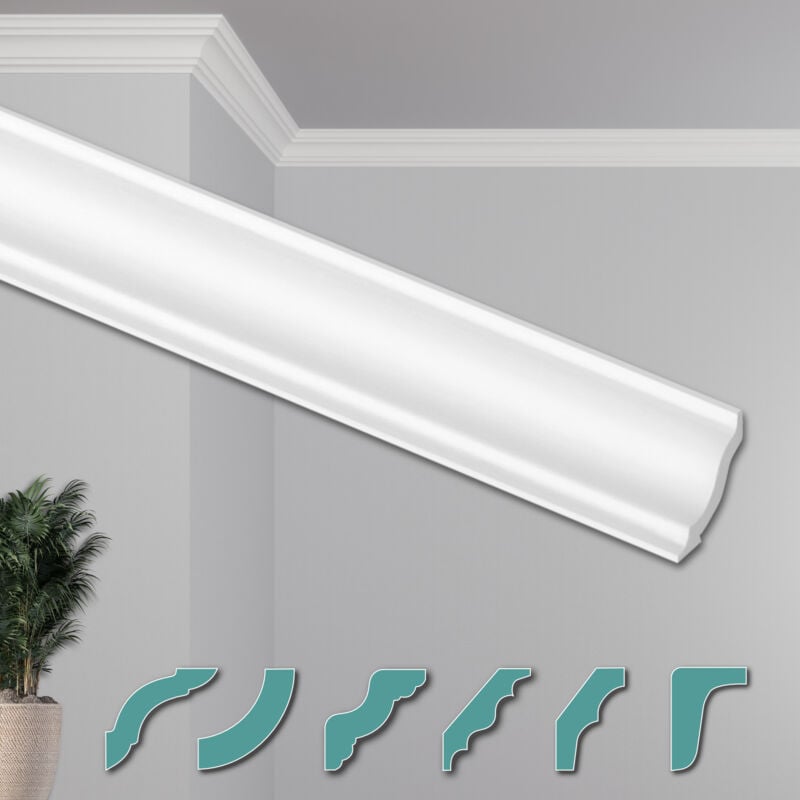 Hexim - o Corniches de Plafond Modernes en Polystyrène xps Blanc, 2 Mètres Moulures Décoratives Angles: ZG13 - 40 x 40 mm, max. Forfait (meilleur