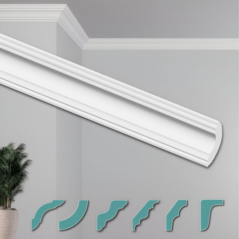 Hexim - o Corniches de Plafond Modernes en Polystyrène xps Blanc, 2 Mètres Moulures Décoratives Angles: ZG6 - 28 x 28 mm, Paquet d'économie de 40