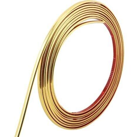 Moulure décorative auto-adhésive de 10 mètres et 8 mm d'épaisseur, flexible et réfléchissante, pour murs, plafonds, sols, armoires et bords de carrelage.