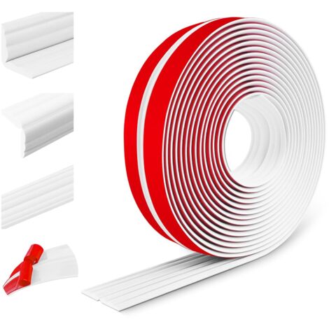 Moulure décorative moulure murale adhesive protection angle mur baguette d'angle PVC plinthe souple pour les murs sols protection des bords (20mm×3m, Blanc)