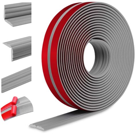 Moulure décorative moulure murale adhesive protection angle mur baguette d'angle PVC plinthe souple pour les murs sols protection des bords (40mm×3m, Gris)