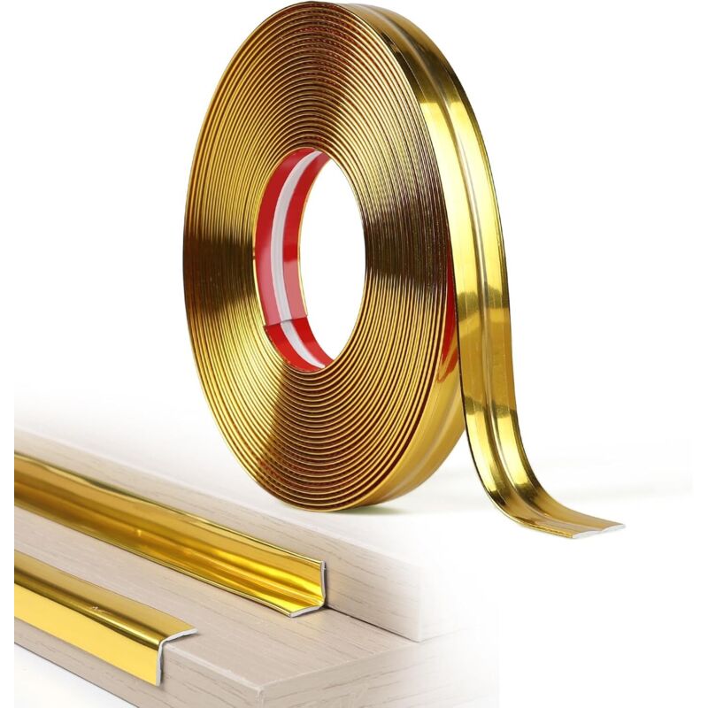 Moulure Flexible Decorative Murale Adhesive 2cm × 10m Moulure Angle Mur Souple pour Porte Fenêtre Plinthes Plafonds Armoires Protection Bords de