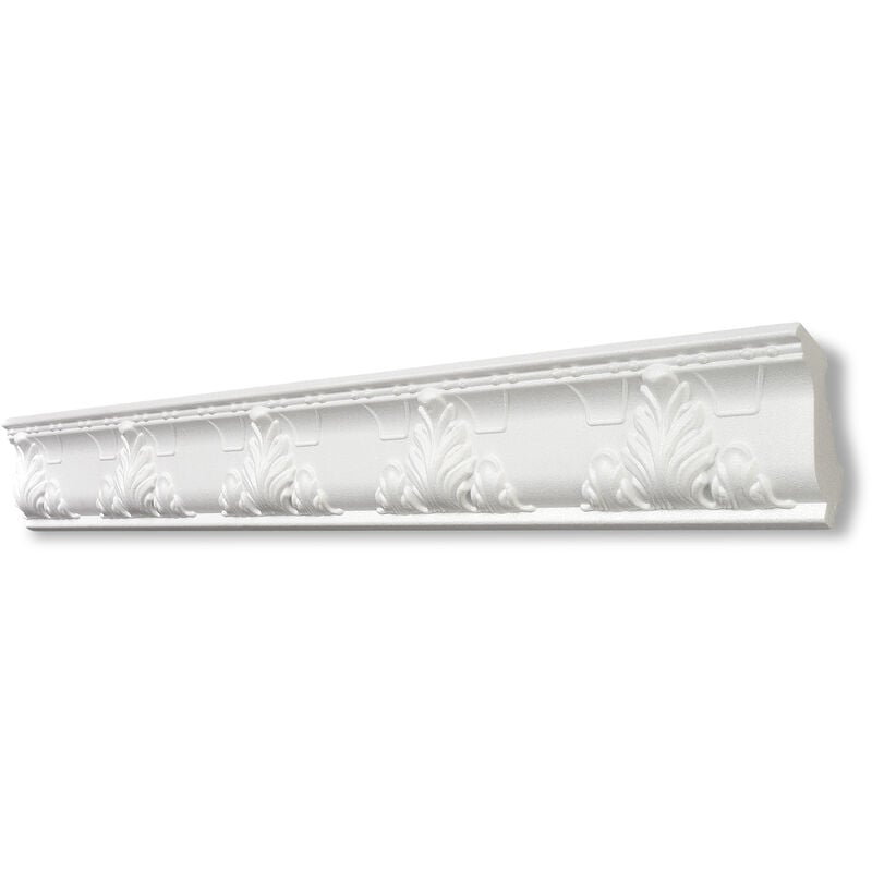 Moulure G24 (Geraldine) - polystyrène - blanc - 53 x 53 mm - long. 2 m - 5 pces (=10 m) - blanc - Decosa