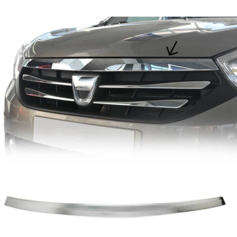 Moulure Garniture de Calandre Pare-chocs Avant Compatible avec Dacia Lodgy Dokker Express 2012-2022, Baguette de Calandre en Acier Inoxydable Argent