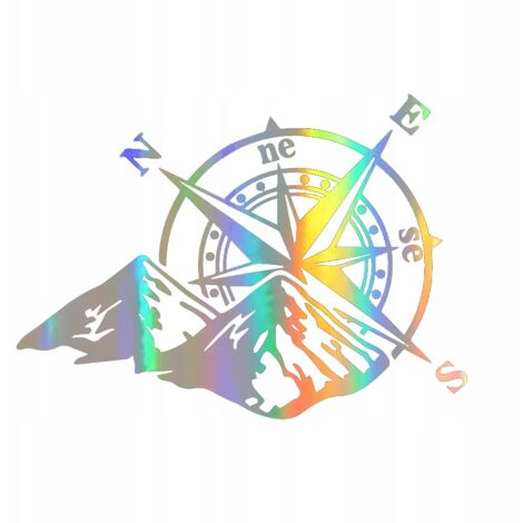 MOUNTAIN COMPASS-Aufkleber für ein Auto, Auto, Motorrad